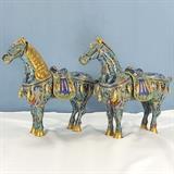 Pair of Cloisonné Chinese Horse Figures