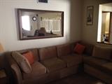 Like new couch and retro mirror