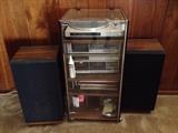 record player, cassette player, stereo system, speakers