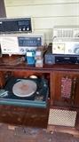 radios and record player.