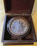 Interior Antique Ship Compass with Whale Oil
