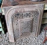 Antique Cast Iron Fireplace Cover and Surround