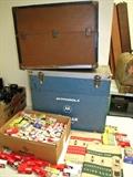 wo repairmen's boxes for replacing electron tubes...One is marked Motorola Quasar Color TV the other is marked Radio Television Service with Sylvania TV and radio tubes......There are also guide to replacement books and all the electron tubes shown THIS IS A GIANT LOT 