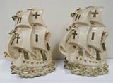 vintage 1964 Pirate Ship bookends by Universal statuary 