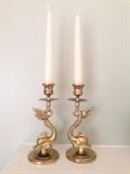 Antique Style Dolphin Candle Sticks