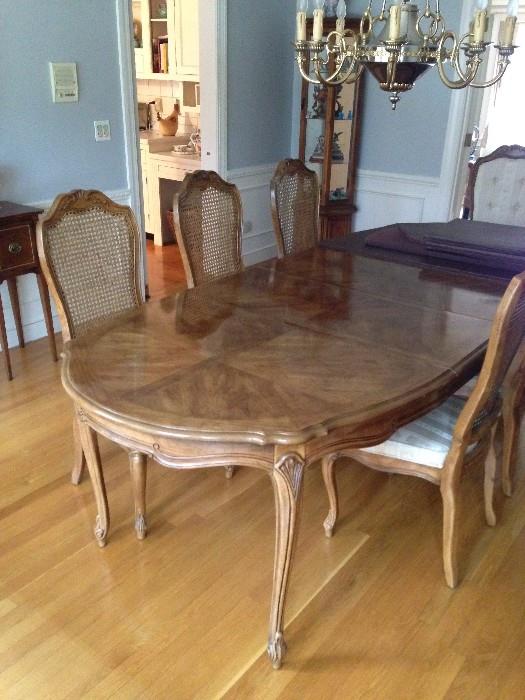 Dinning Room Table with Cane Back Chairs