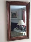 Antique gilt-edged mahogany mirror