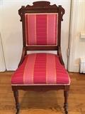 Upholstered antique side chair