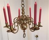 Brass chandelier for candles