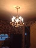 Gilt and crystal chandelier