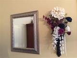 Mirror & Floral Wall Hanging Vase