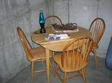 SM. DROP LEAF TABLE & 4 CHAIRS