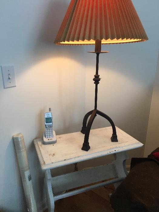Beautiful lamp and antique table/magazine stand