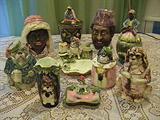 RARE MAJOLICA TABACCO JARS