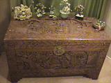LARGE CARVED CHINESE FIGURAL TRUNK
