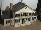 LARGE WOOD DOLL HOUSE AND FURNITURE ACCESSORIES