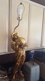 Vintage Italian Gold boy statue lamp