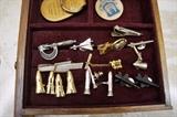 Cuff links and tie tacks