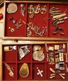 Cuff links and tie tacks