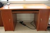 beautiful contemporary office desk with asymmetrical top