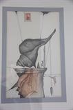 Original signed artwork by Ricardo Calanchini (created while in residence at Bald Head Island)