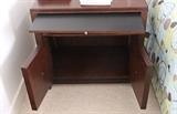 Beautiful Bernhardt bedside table with sliding feature, shelves.