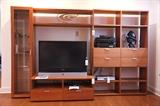 FANTASTIC wall unit. Left section is lighted with a glass-front door.