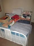 IRON BED AND LINENS