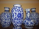 Delft Blue Porcelain Vases (4-Set) 