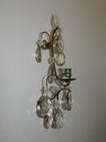 Antique Swedish Crystal and Brass Sconce Circa 1920 