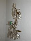 Antique Swedish Crystal and Brass Sconce Circa 1920