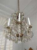 Antique Swedish Crystal and Brass Chandelier Circa 1920 