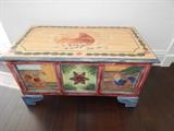 Hand-painted Wooden Trunk 