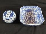 Delft Blue Roscher Porcelain Bowl and Urn 