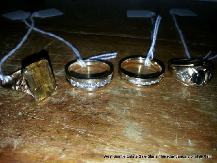 Gold, Diamond and Citrine Rings