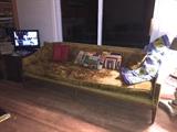 Small Flat Screen TV - Mid Century couch with great bones! Needs new cushions.