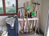 yard tools and caddy