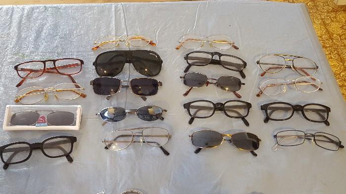 More sunglasses and prescription glasses, many of them vintage.