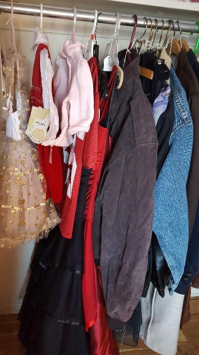 We have two closets full of clothes. Here are some nice children's clothes, dresses, jackets, etc.