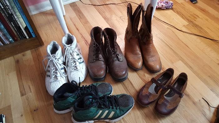 Just some of the adult shoes we have. The basketball shoes saw little action.