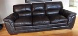 dark brown leather sofa