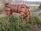 Rustic horse sculpture, handmade by artist