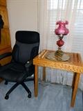 Office Chair - chess table with pieces. Fenton Lamp