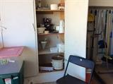 Garage - small appliances, folding chair, brooms, etc