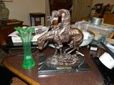 Vaseline Vase, "The Last Indian" statue