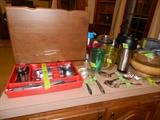Silverware, serving pieces, various kitchen ware