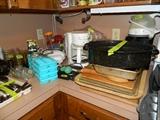 Coffee makers, ice trays, glasses, small appliances, cutting boards, bakeware