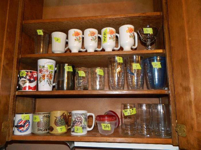 Cups sets, glass sets, miscellaneous coffee cups