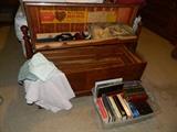 Roos cedar chest - good condition. Books, Bibles, miscellaneous in bedroom