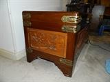 End picture of carved chest